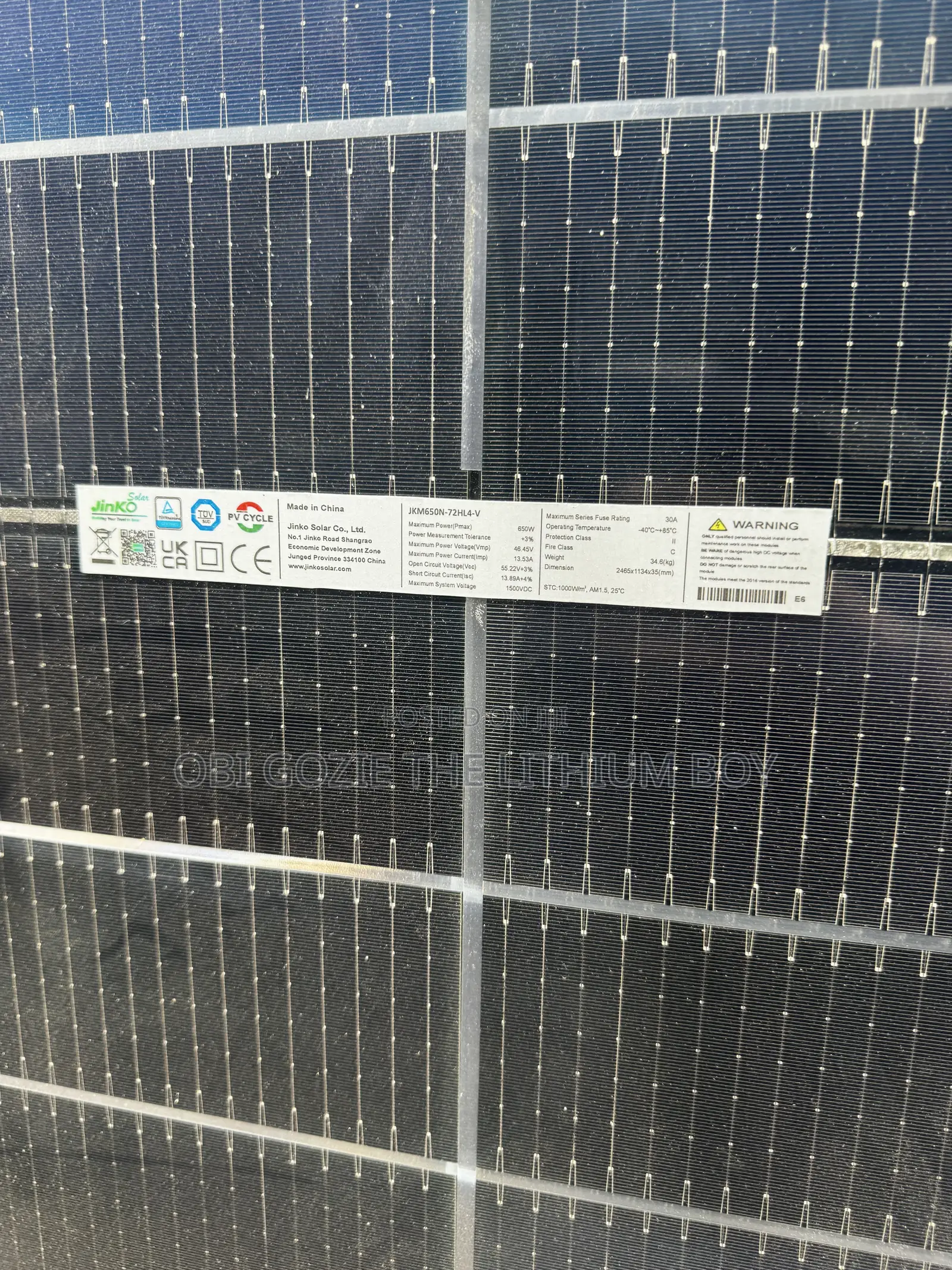 650w Jinko Solar Panel With 5 Year Warranty