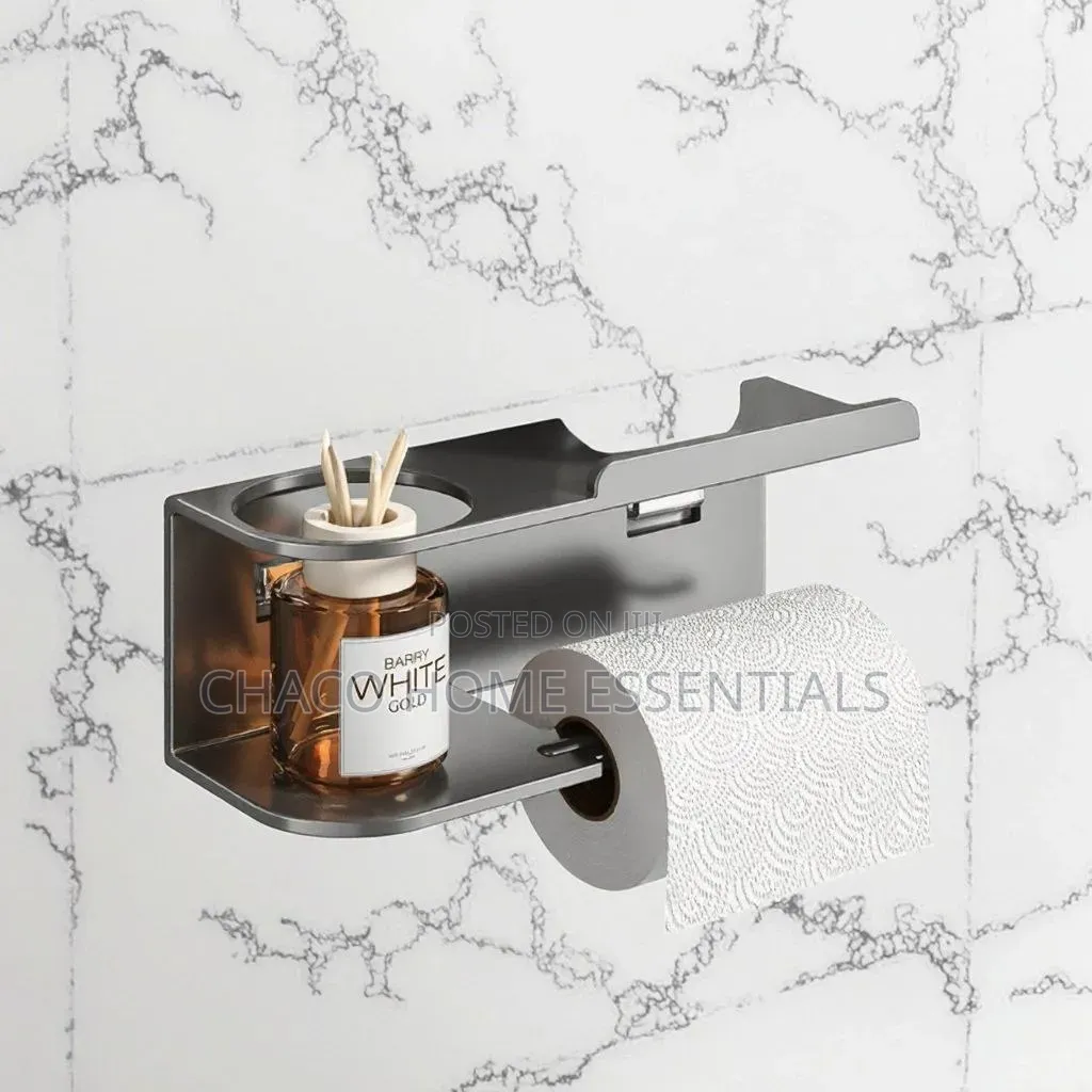 Toilet Paper / Tissue Holder With Diffuser Slot Storage Shelf