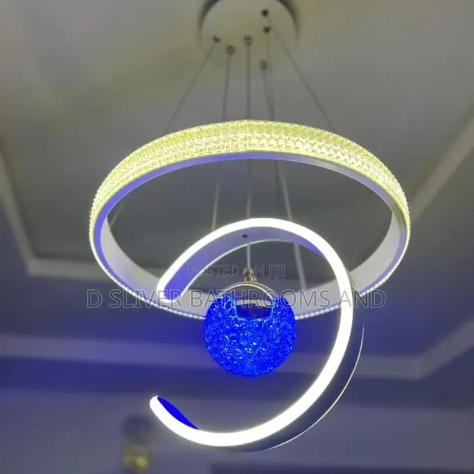 LED Crystal Ring Chandelier With Color-Changing Light