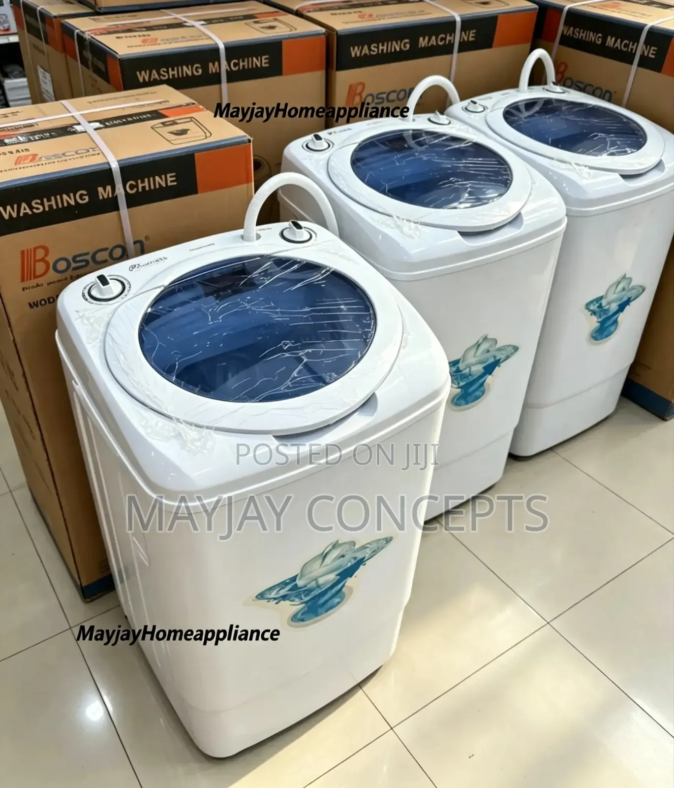 Boscon 7KG Single Tub Washing Machine | 135Watts Low Consumption