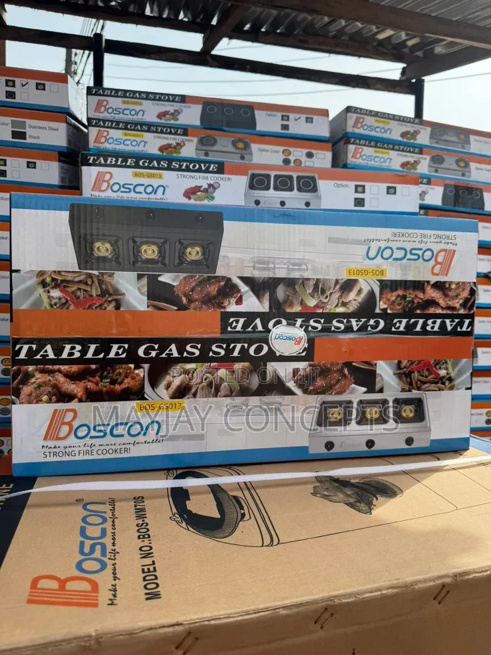 BOSCON 3-Burner Stainless Steel Table Gas Stove–BOS-Gs013