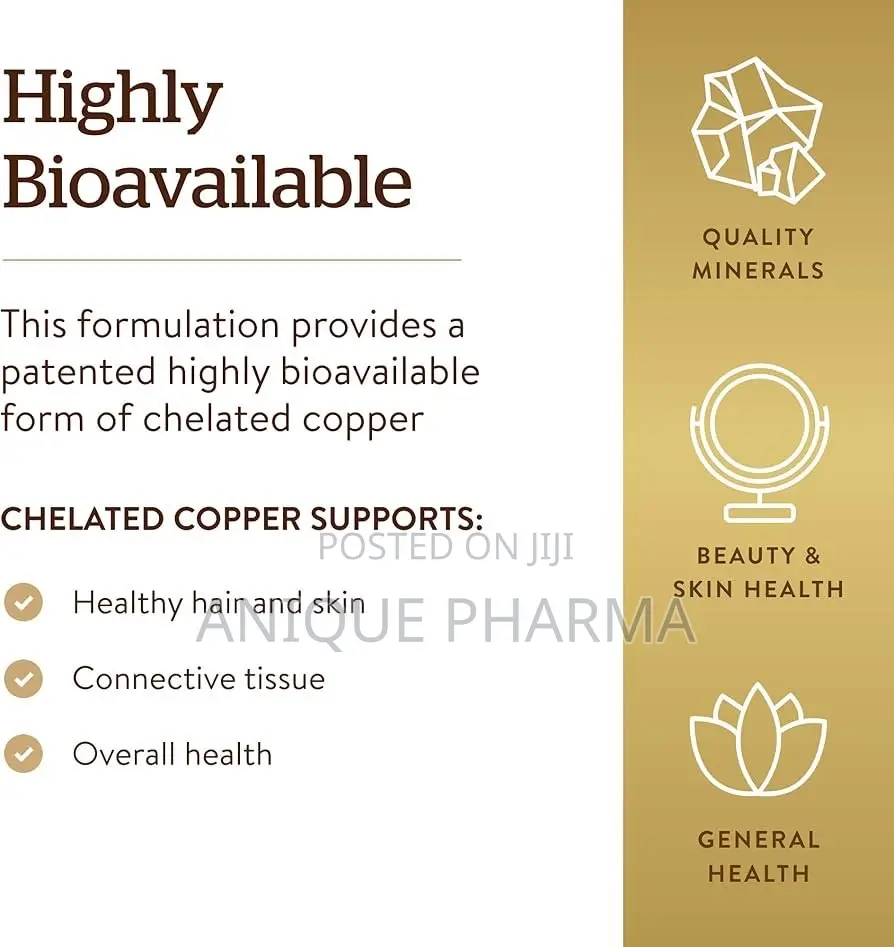 Chelated Copper Supplements – Essential Trace Mineral X 100