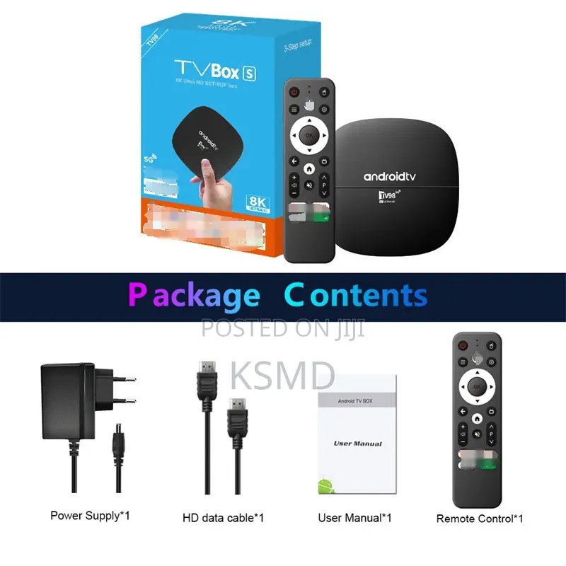 8g/128g Android TV BOX, Android 13 ,Bluetooth Voice Remote Control