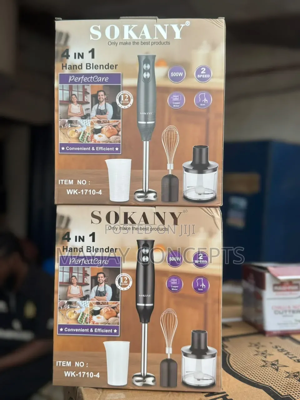 SOKANY 500W 4-in-1 Hand Blender With Chopper and Whisk