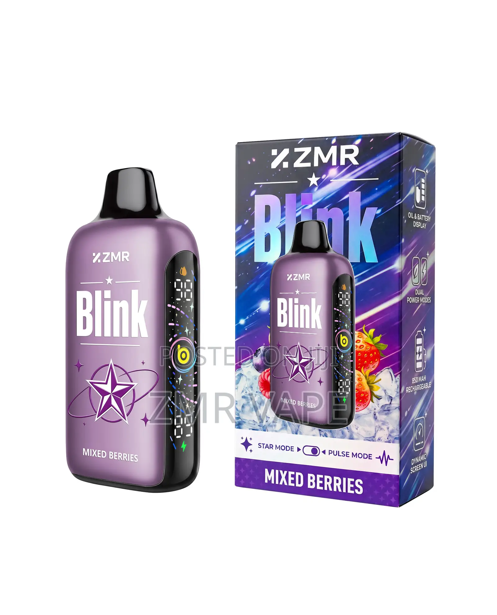 ZMR BLINK Mixed Berries Rechargeable Disposable Vape – 50,000 Puffs