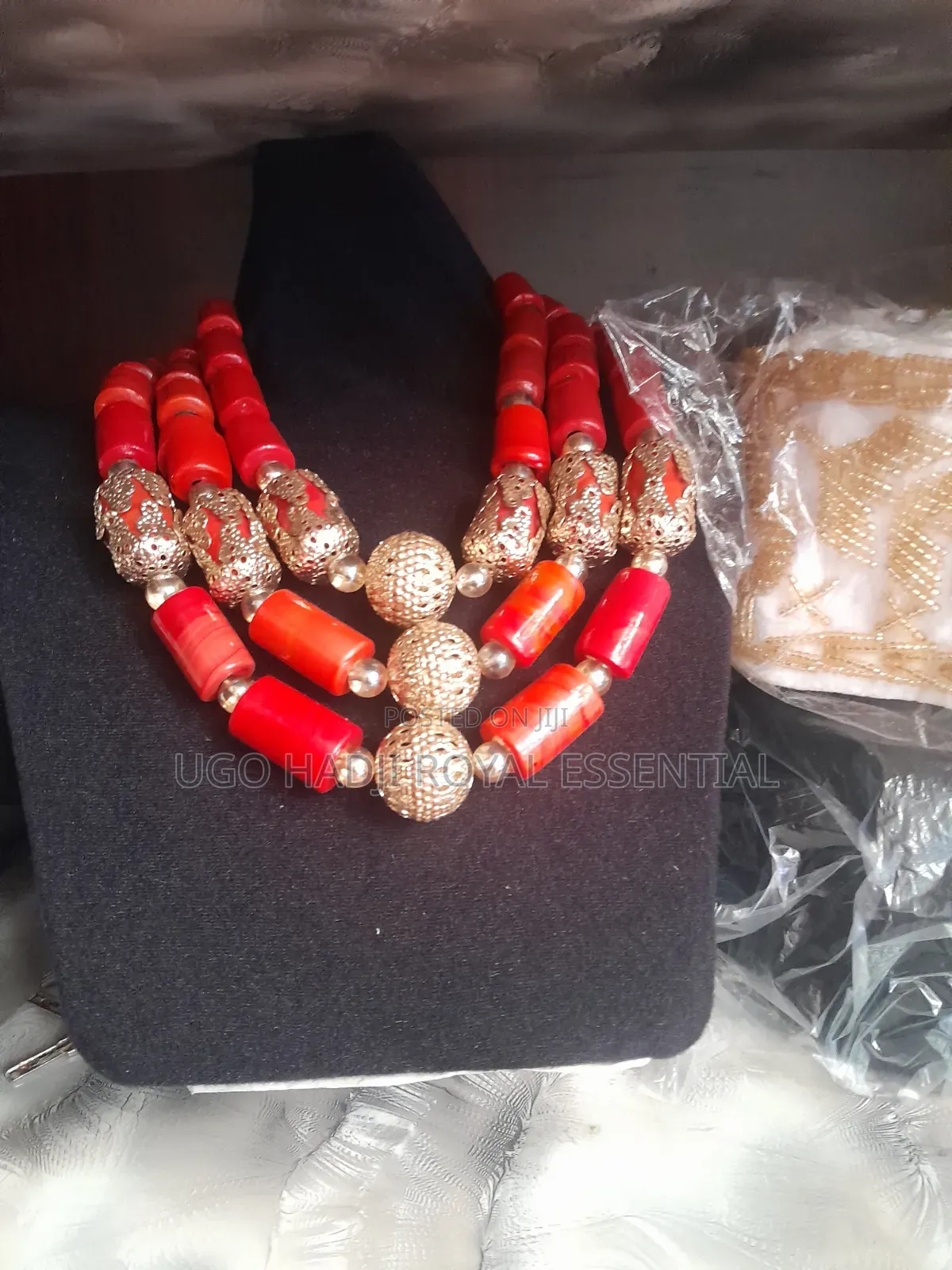 Premium 3-Layer Black Crystal White Coral Men's Ceremonial Bead Set