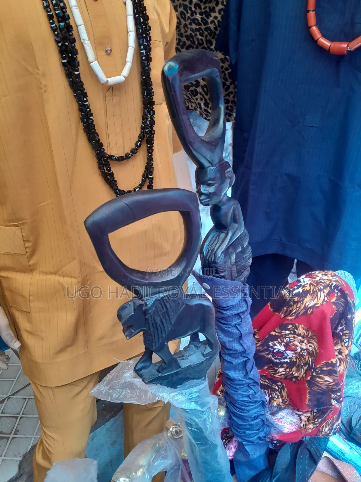 Traditional Hand-Carved Wooden Walking Stick / Chieftaincy Cane