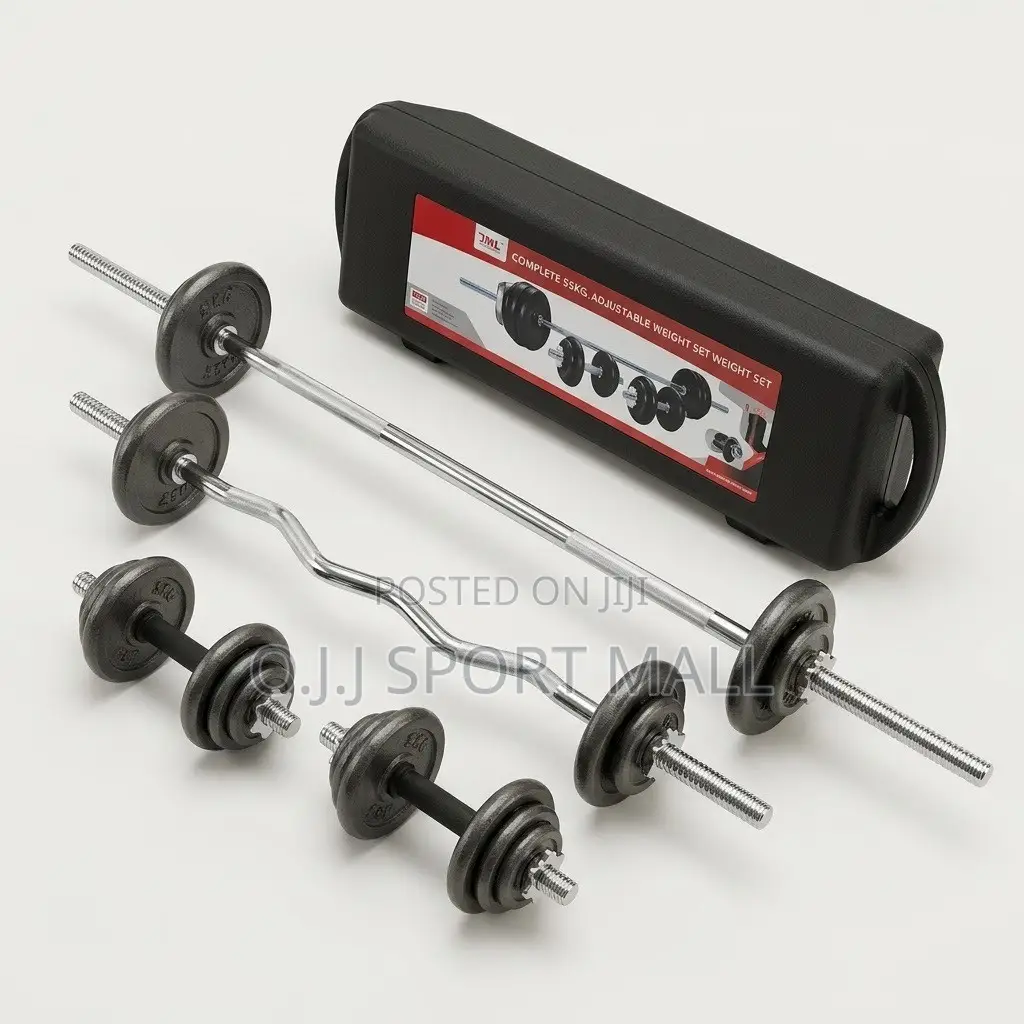 55KG Adjustable Chrome Dumbbell Set With Storage Box