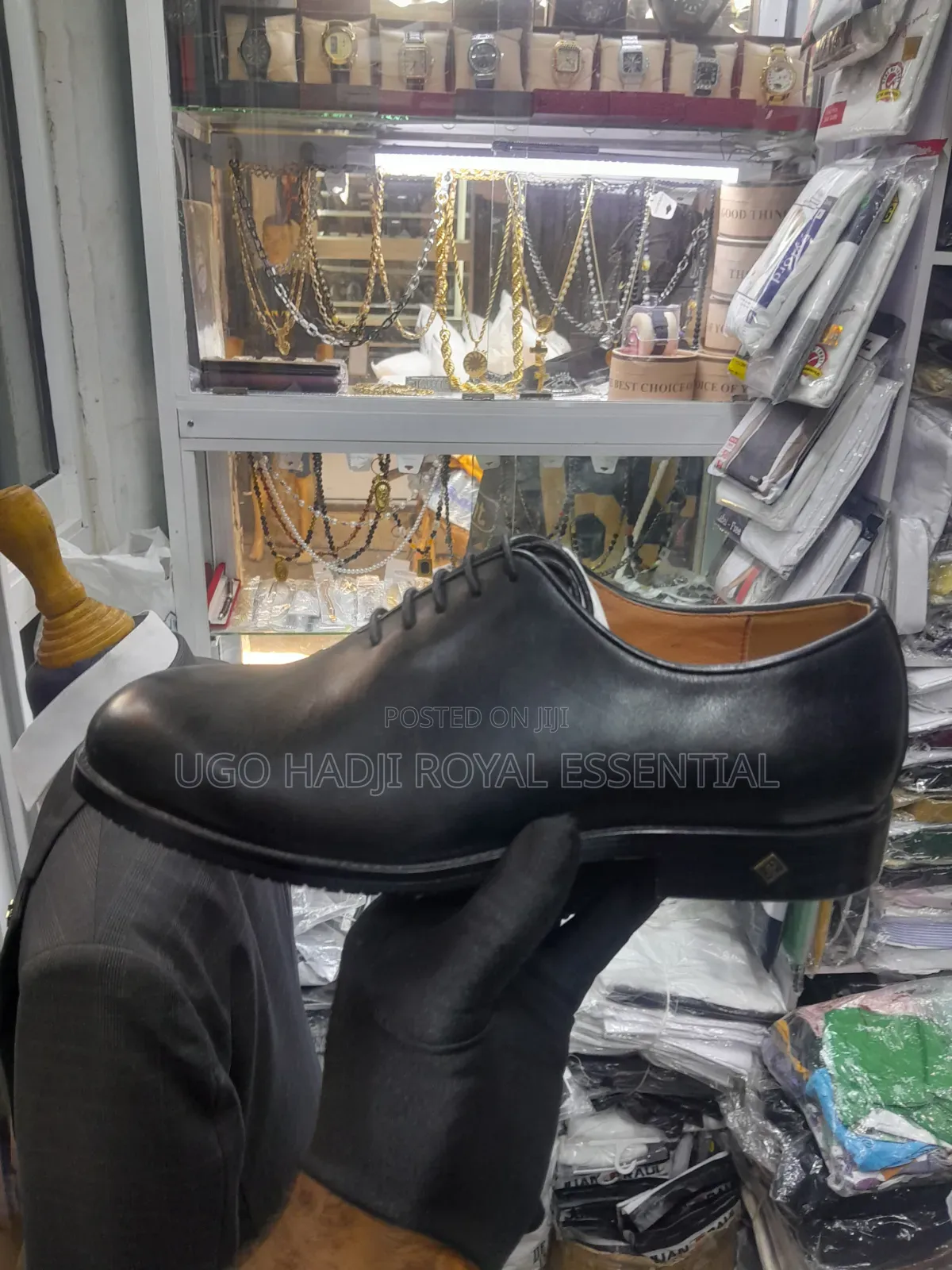 Men's Premium Black Leather Wholecut Oxford Formal Dress