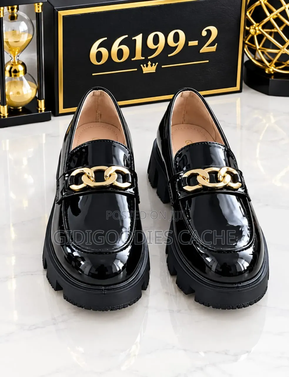Men's All-Black Chunky Shoes Size 40-45