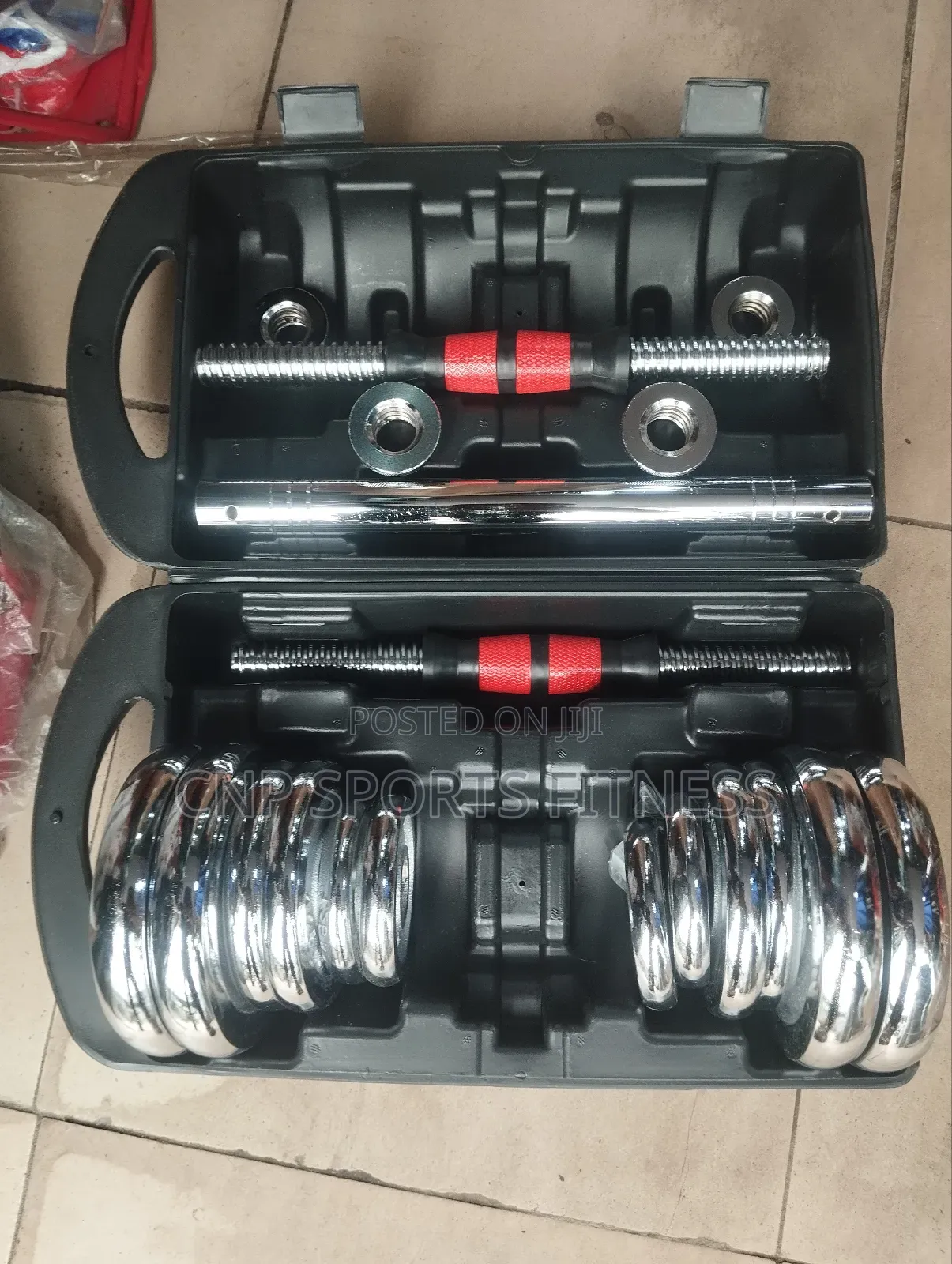 20kg Silver Chrome Dumbbell With Extension Bar