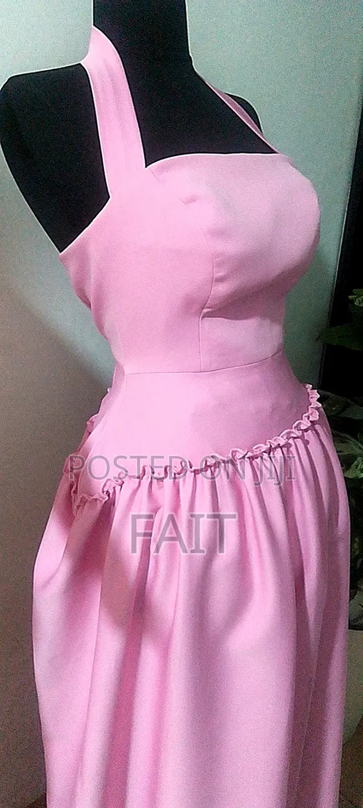 A Full Length Halter Neck Backless Dress