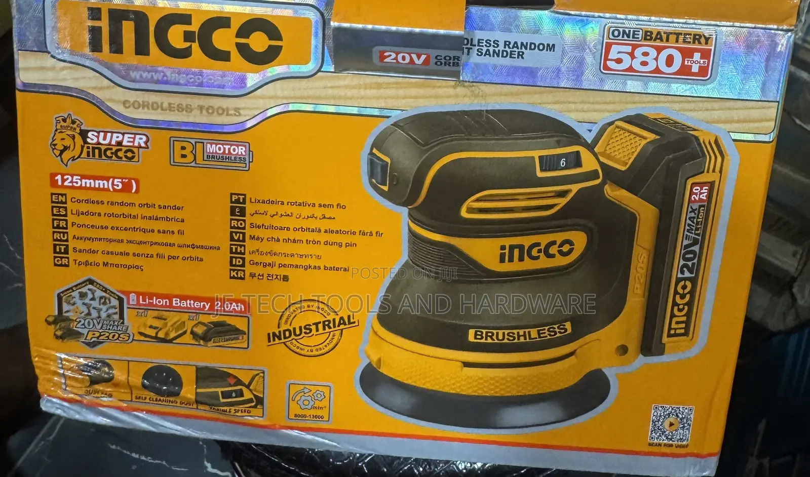 Ingco 20V Cordless Random Orbit Sander 125mm