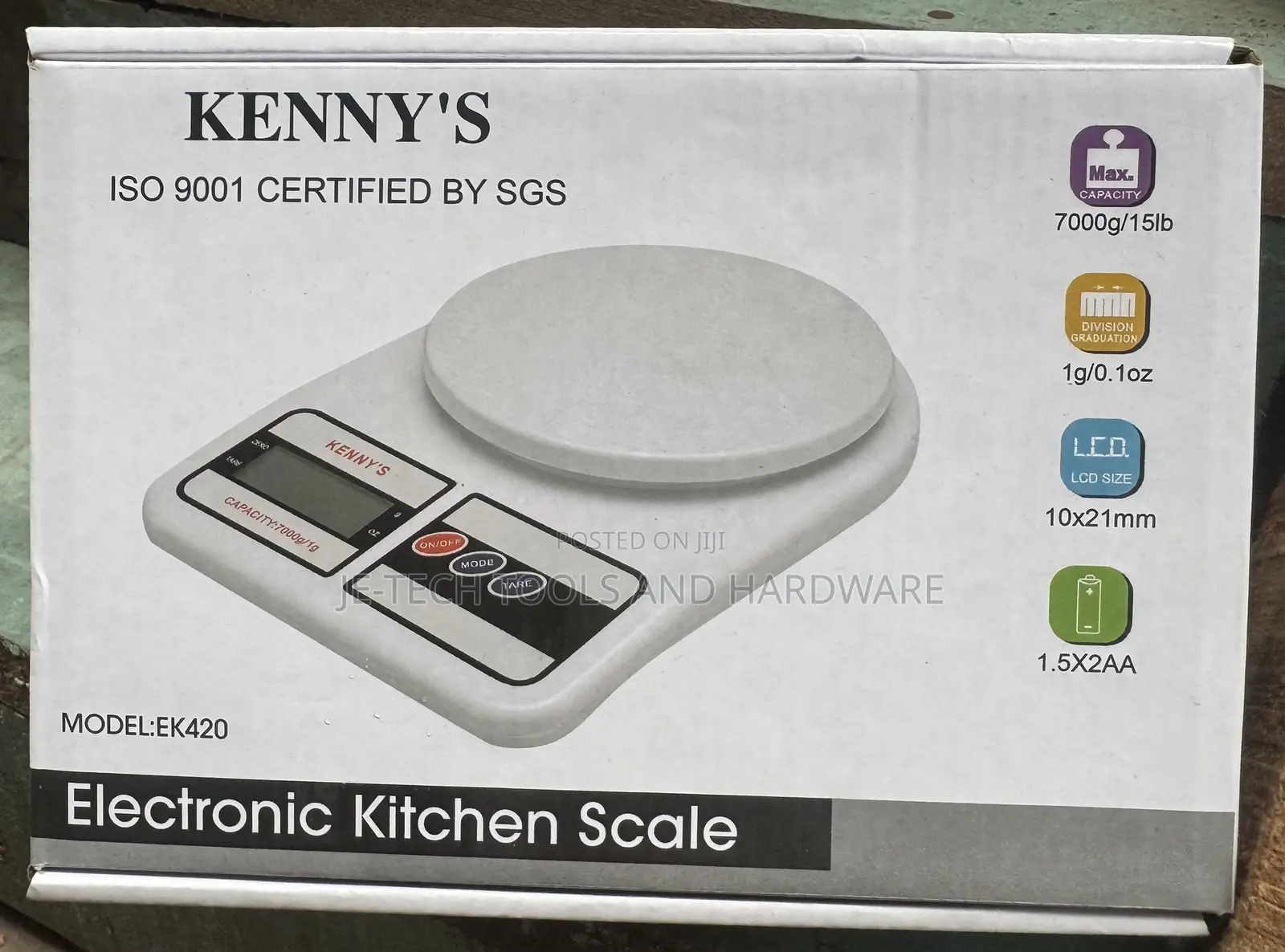 Kenny's (Model: EK420) Electronic Kitchen Scale 7KG