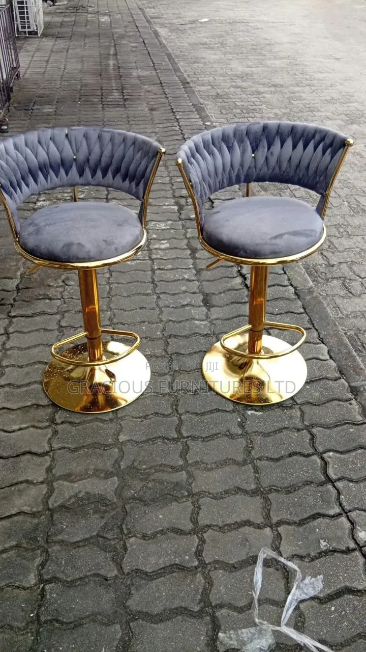 Velvet Adjustable Swivel Bar Stool