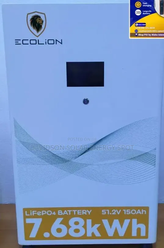 7.68kwh 48v Ecolion Solar Lithium Ion Battery