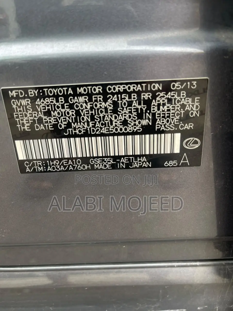 Lexus IS 250 2014 Gray