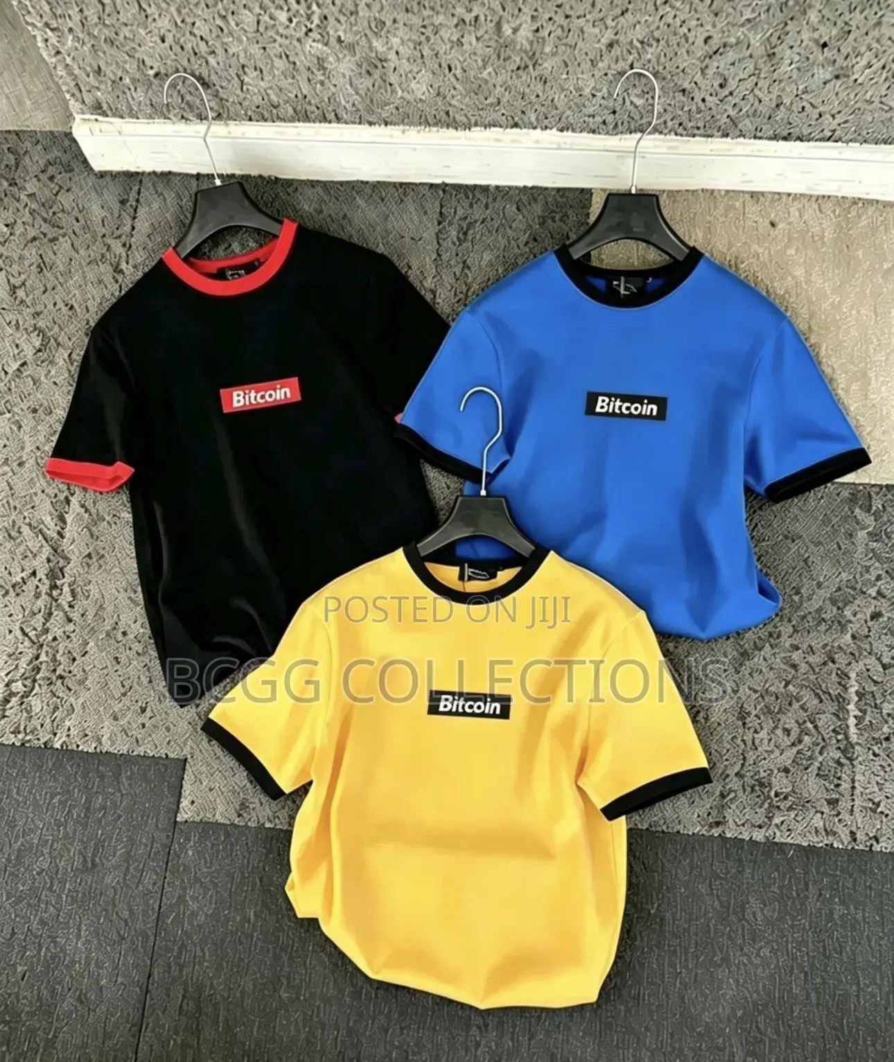 Triple Cross Graphic Ringer Tees Bitcoin Box Logo Ringer T-Shirt