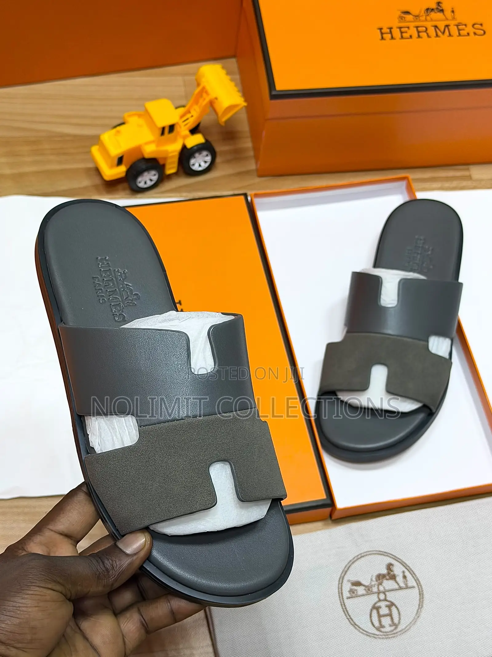 Hermes Two Toned Leather Slides