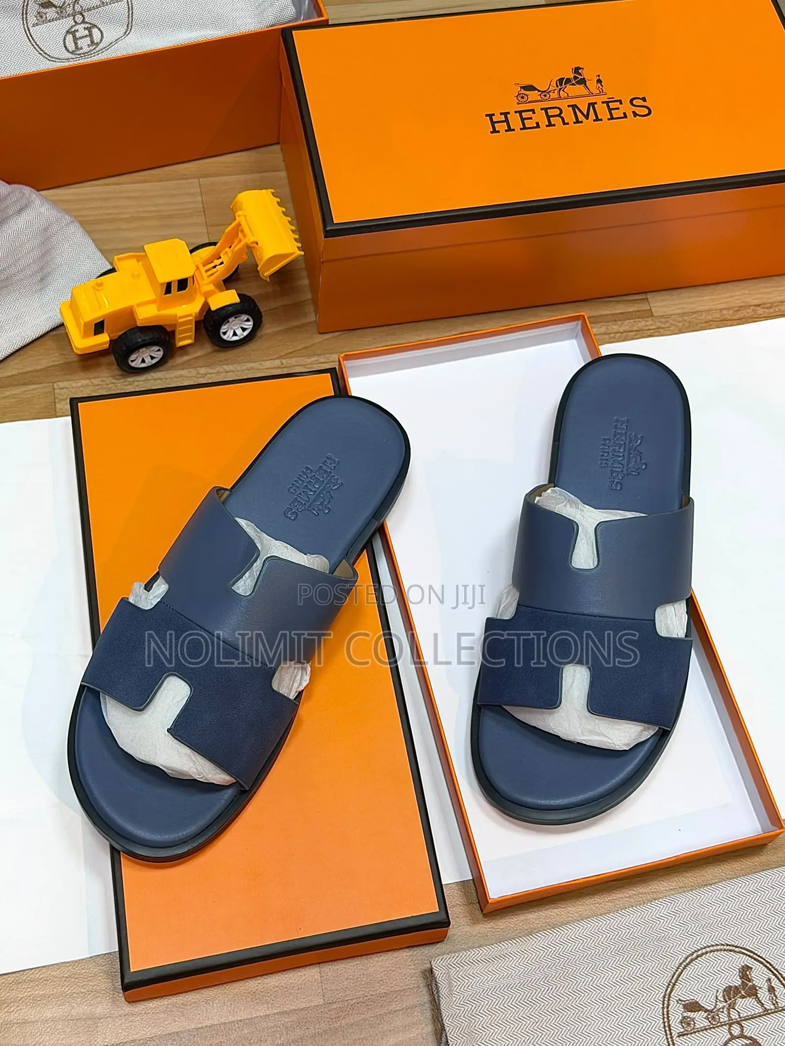 Hermes Two Toned Leather Slides