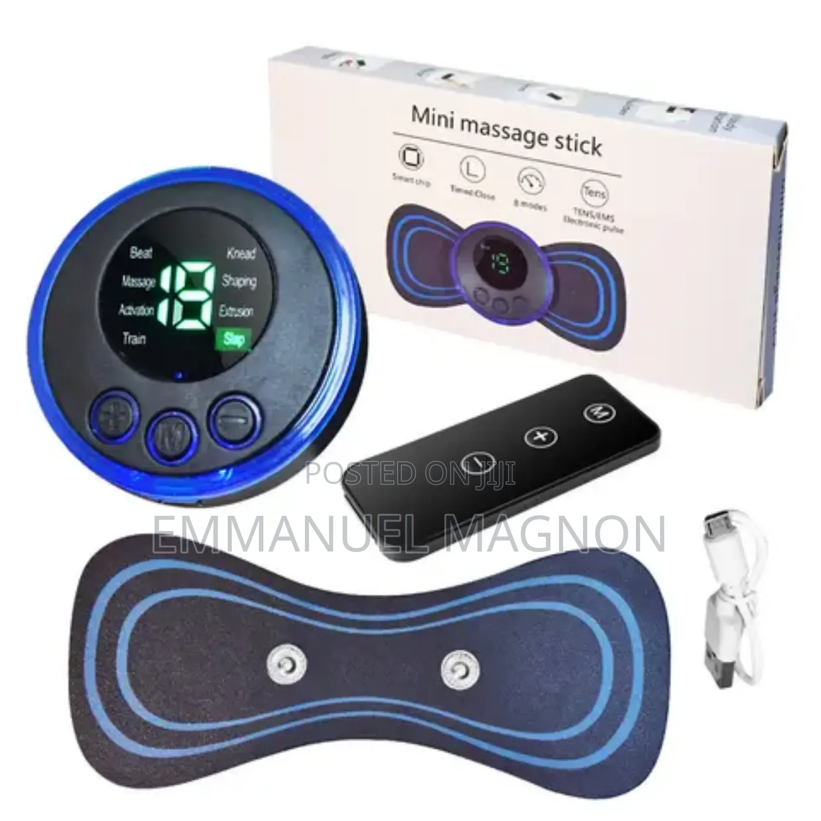 Mini EMS TENS Electric Body Massager – 8 Modes, 19 Intensity Levels
