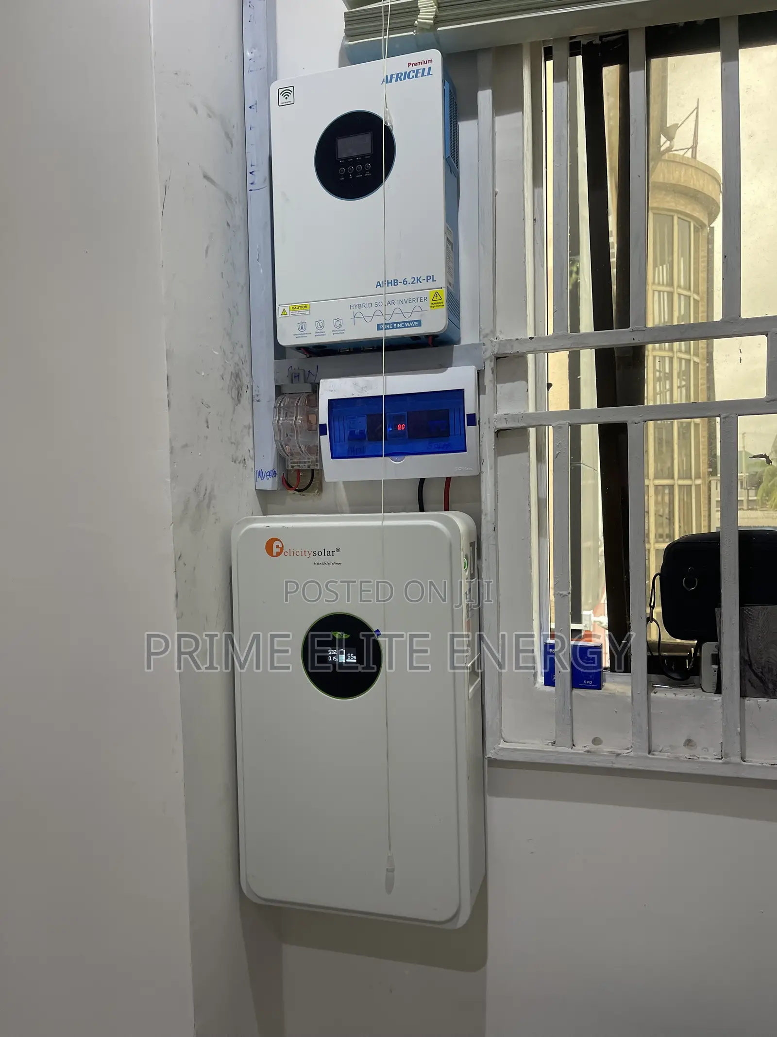 Africell 6.2kva and Felicity 5kwh With 650w X6 Solar System Setup