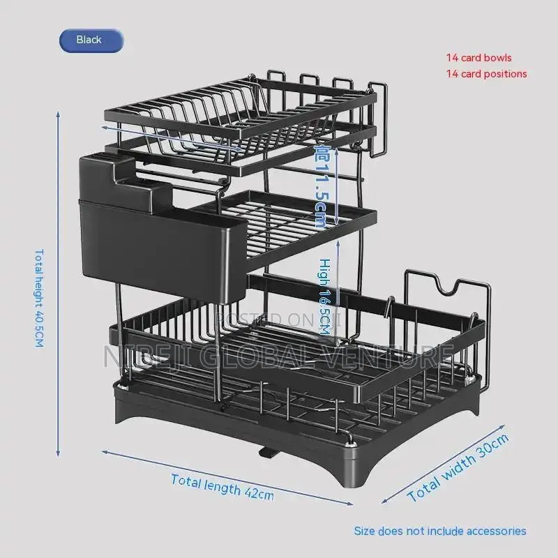 3tiers Plate Rack Brown