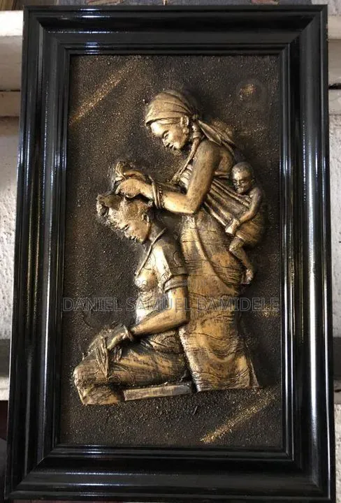 Relief Sculpture of Any African Activities, Wall Frame