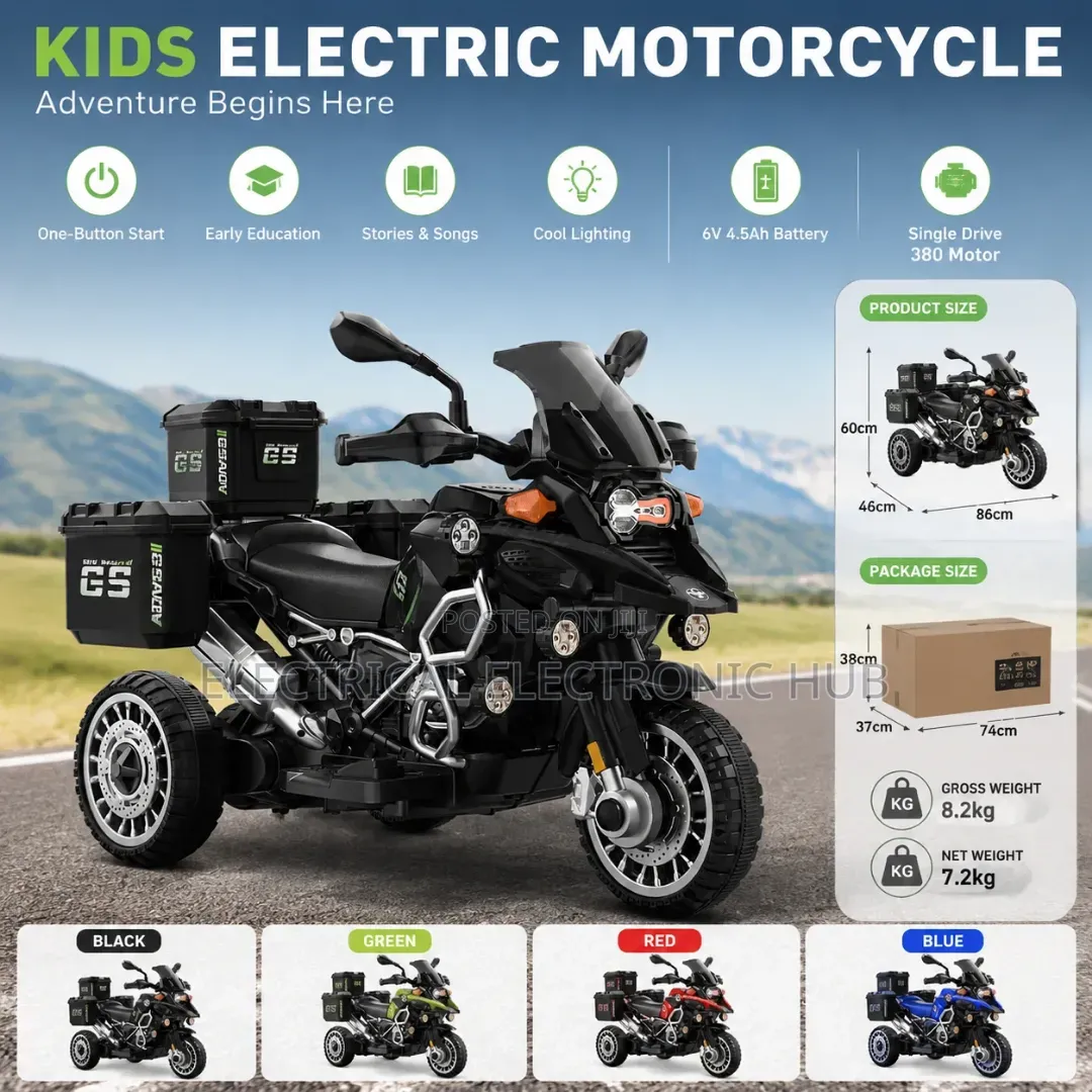 Children's Rechargeable Electric Ride-on Toy Motorcycle