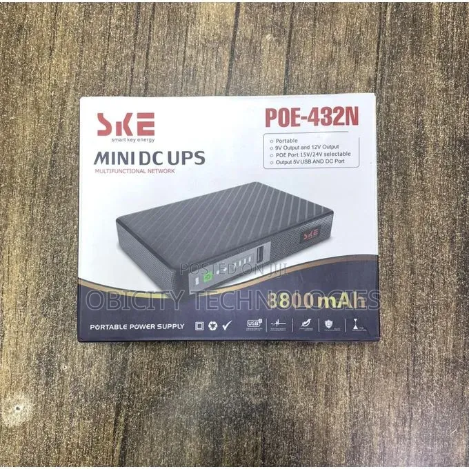 SKE Mini DC UPS Portable Power Supply for Routers, CCTV, POS