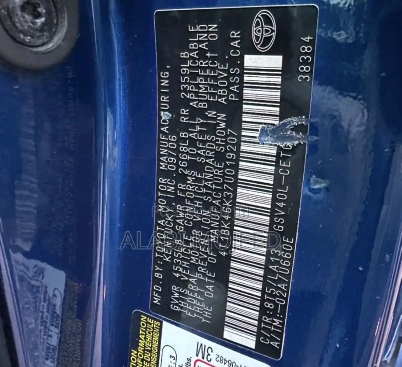 Toyota Camry XLE V6 4dr Sedan (3.5L 6cyl 6AM) 2008 Blue