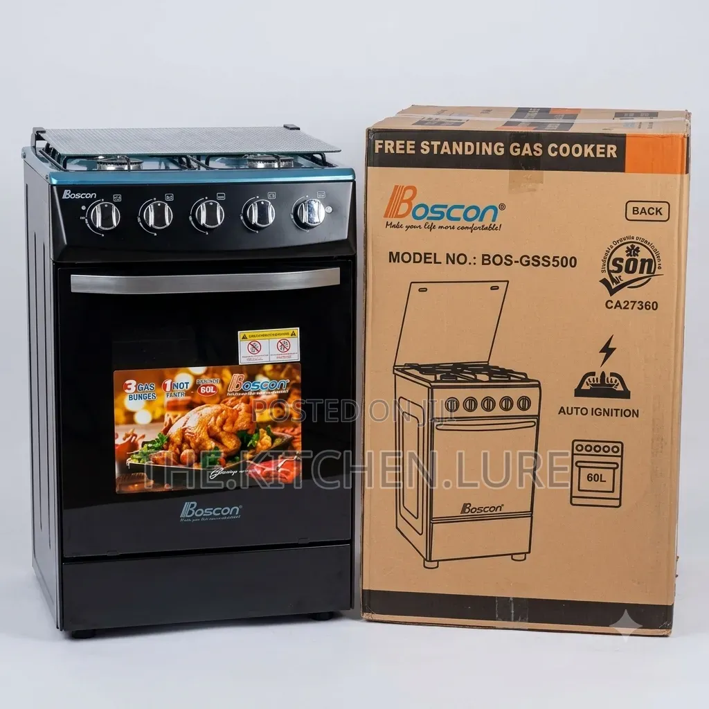 Boscon 4 Burner Standing Gas Cooker With 60L Oven