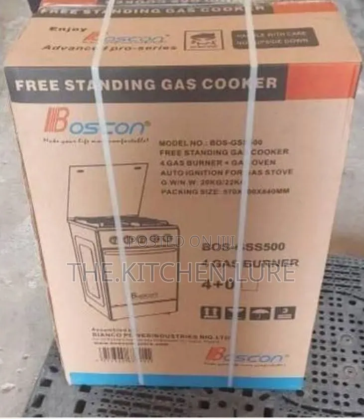 Boscon 4 Burner Standing Gas Cooker With 60L Oven