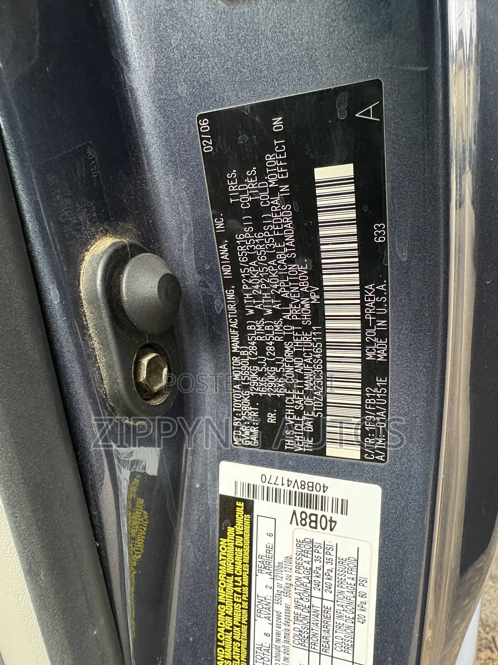 Toyota Sienna CE AWD 2006 Gray