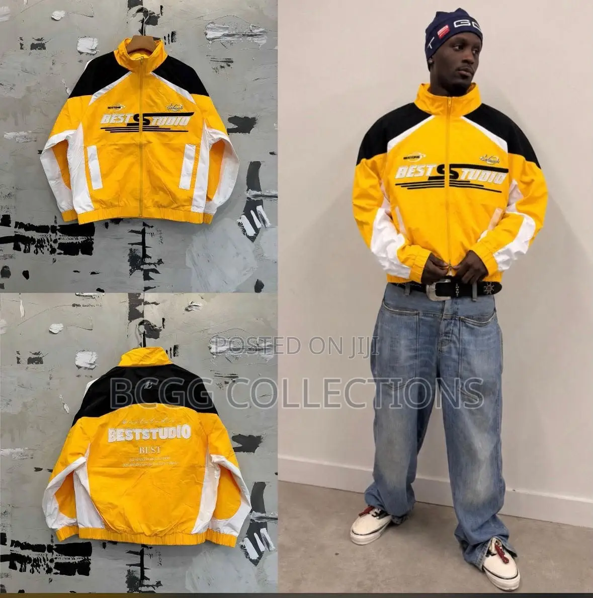 Designer BESTSTUDIO Motorsport Color-Block Windbreaker Jacket