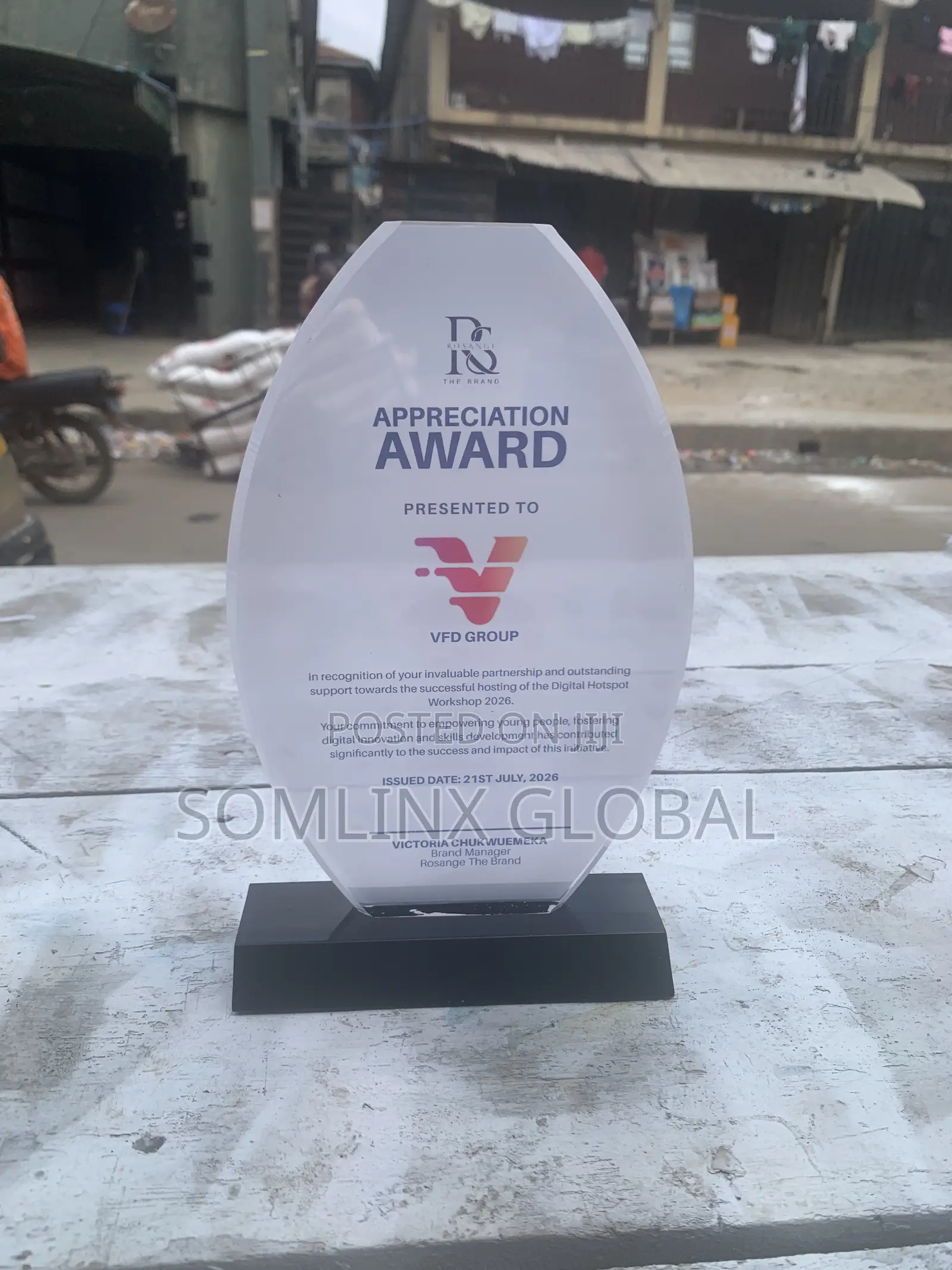 Acrylic Award Plaque F18