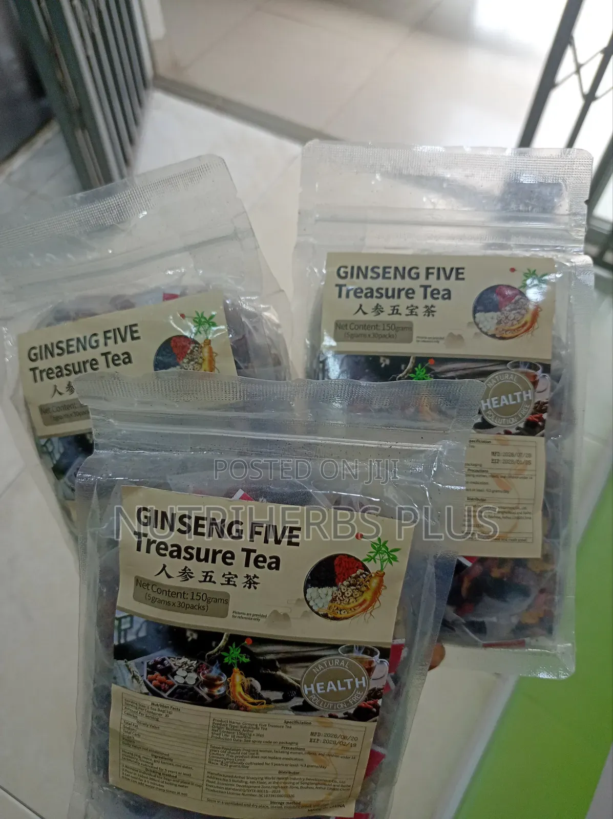 3 Packs of Ginseng Five Treasure Tea (Care for Your Liver Health)