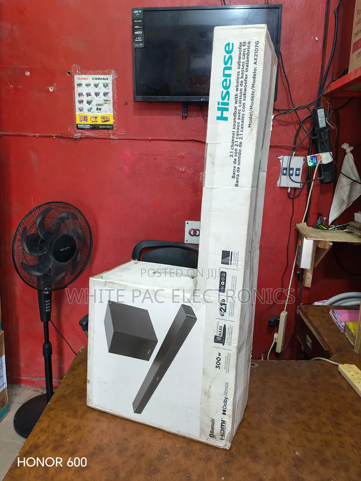 New Hisense Soundbar 300 Watts Wireless Subwoofer With >Bluetooth >USB