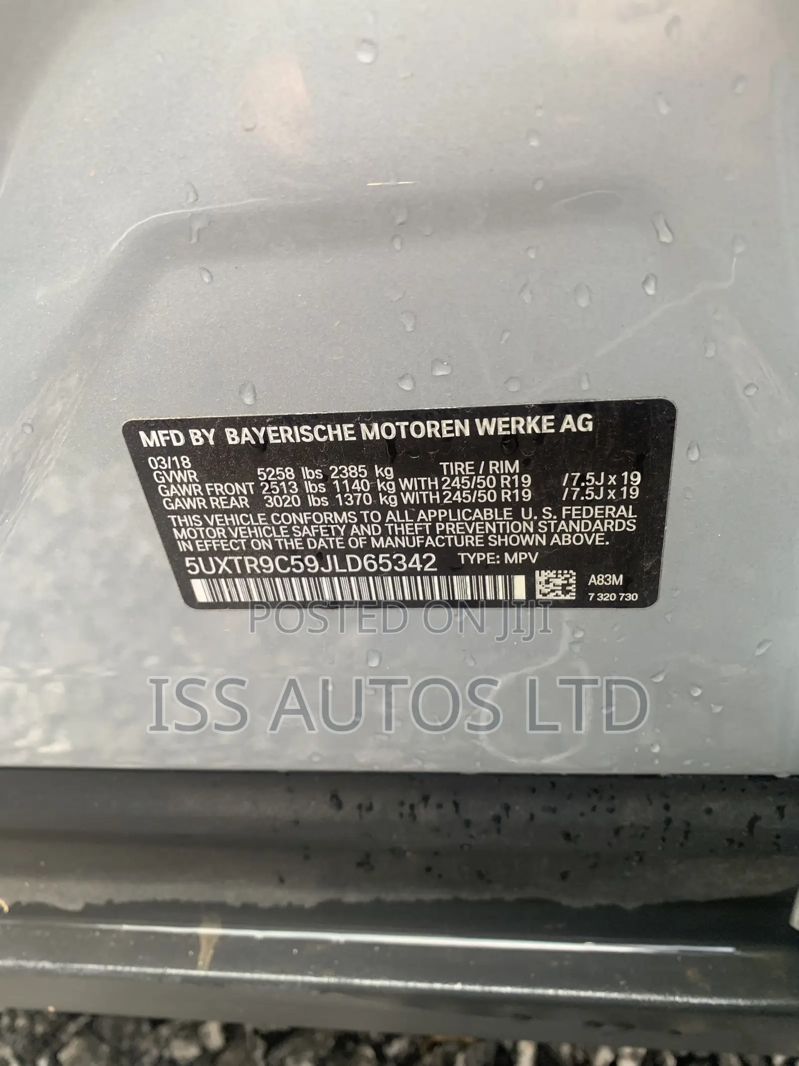 BMW X3 xDrive30i AWD 2018 Silver