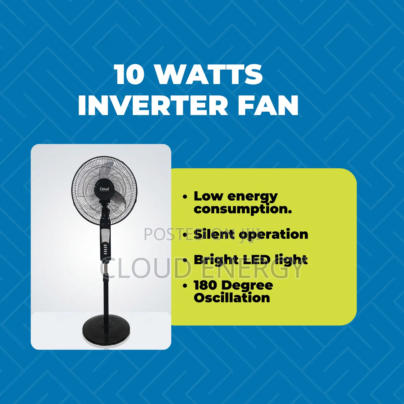10 Watts Fan (16 Inches Inverter Fan)