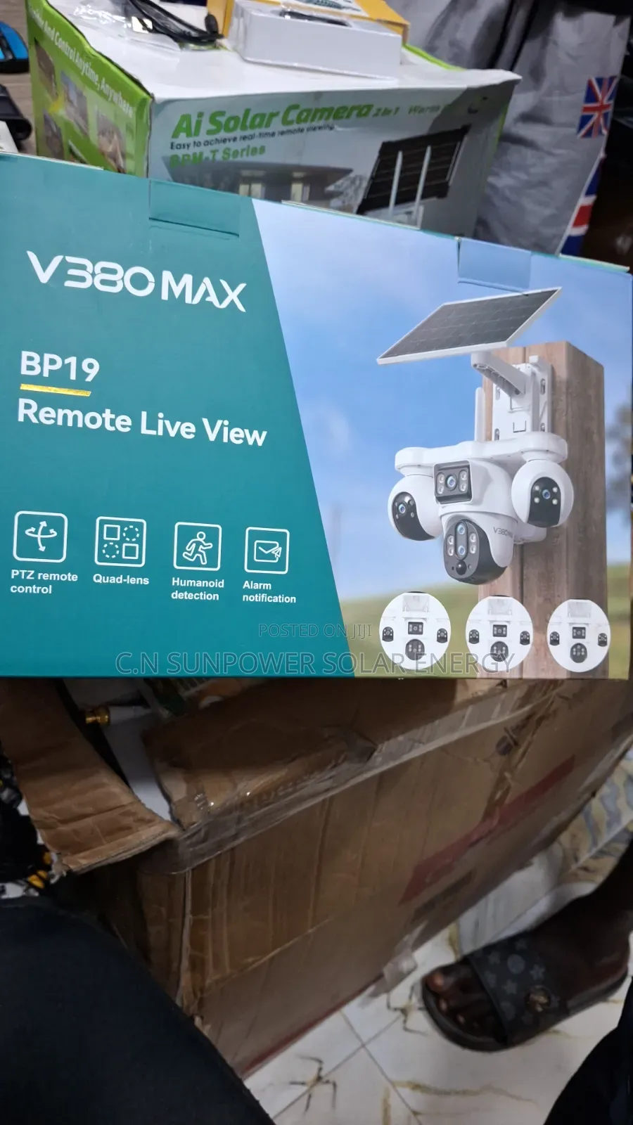 V380MAX 4 Eyes Solar Camera