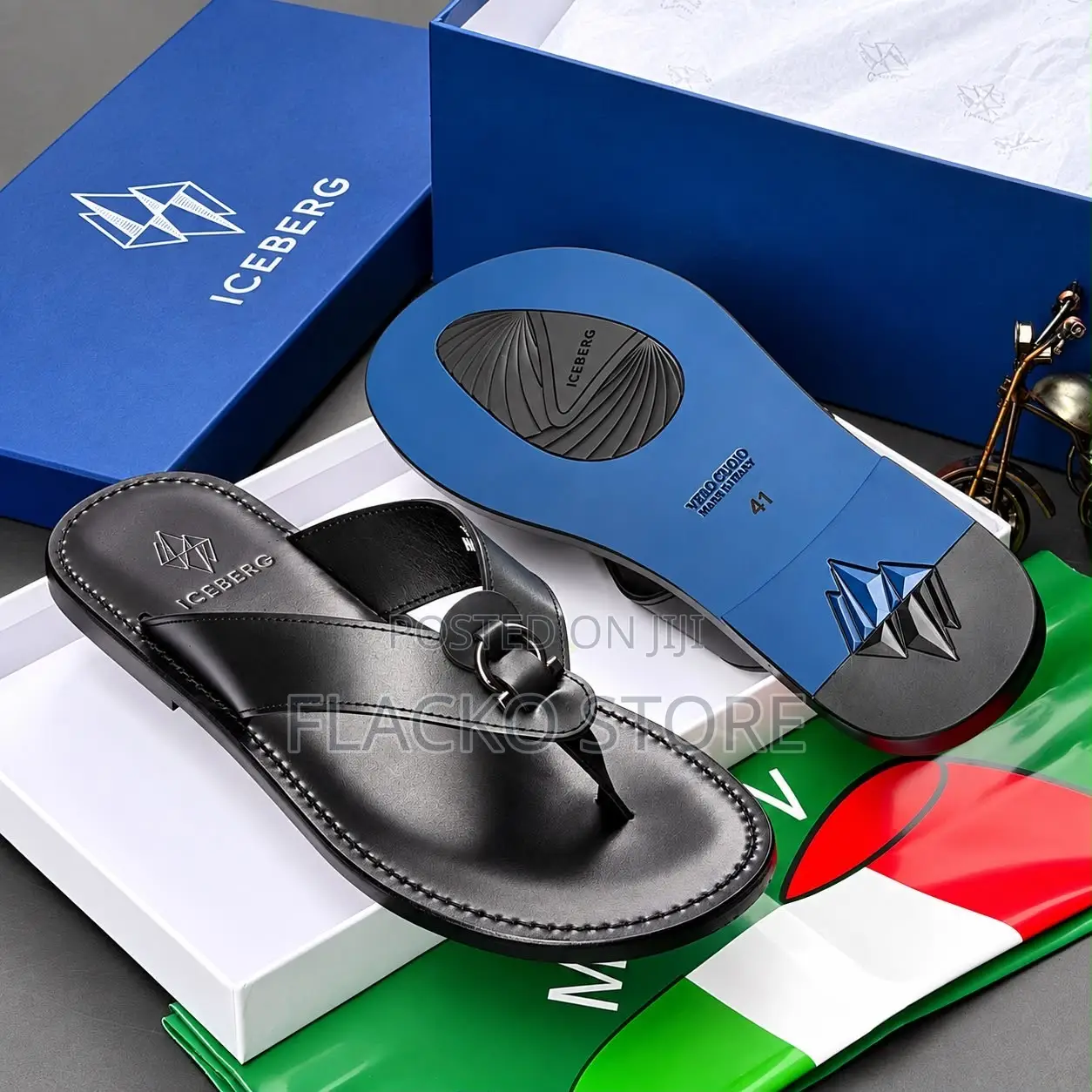 Exclusive Iceberg Italian Leather Slippers