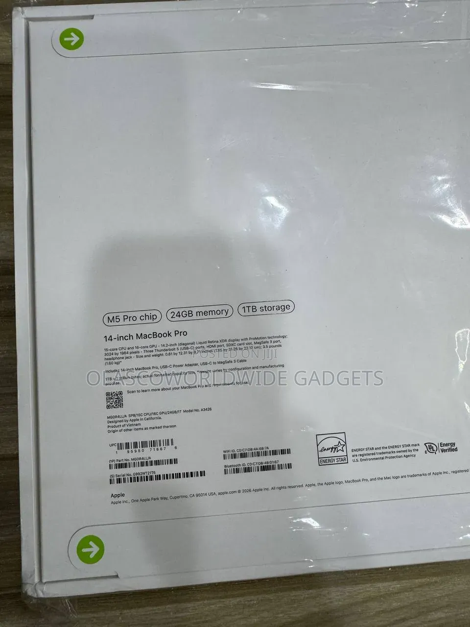 New Laptop Apple MacBook Pro 2026 M5 Pro 24GB Apple M5 Pro SSD 1T
