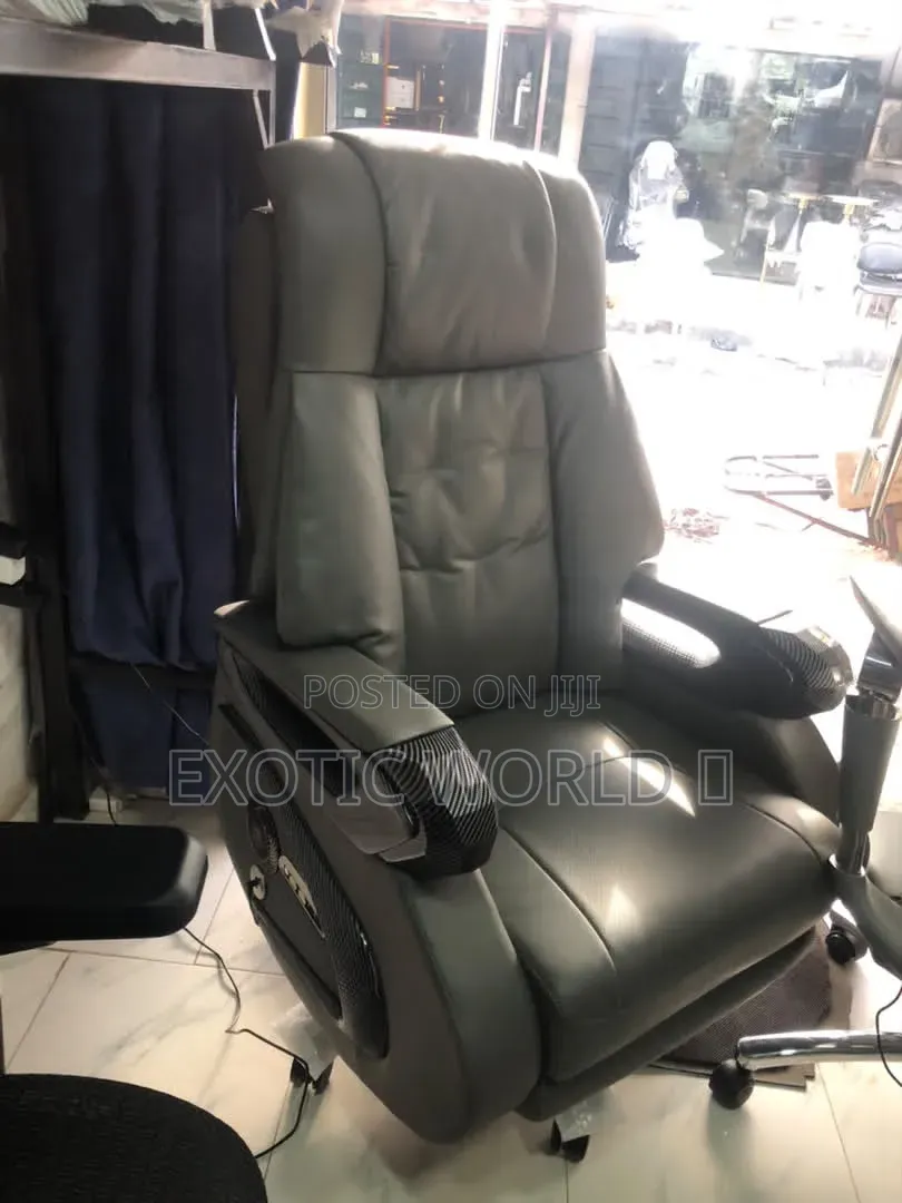 Executive Massage Office Chair (Grey Leather and Cream Color