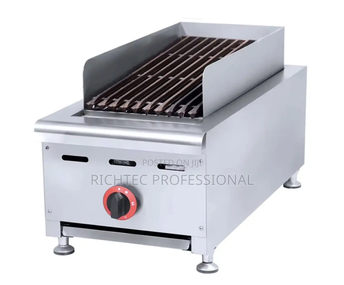 Commercial Gas LavaRock Chargrill-Stainless Steel Countertop BBQ Grill