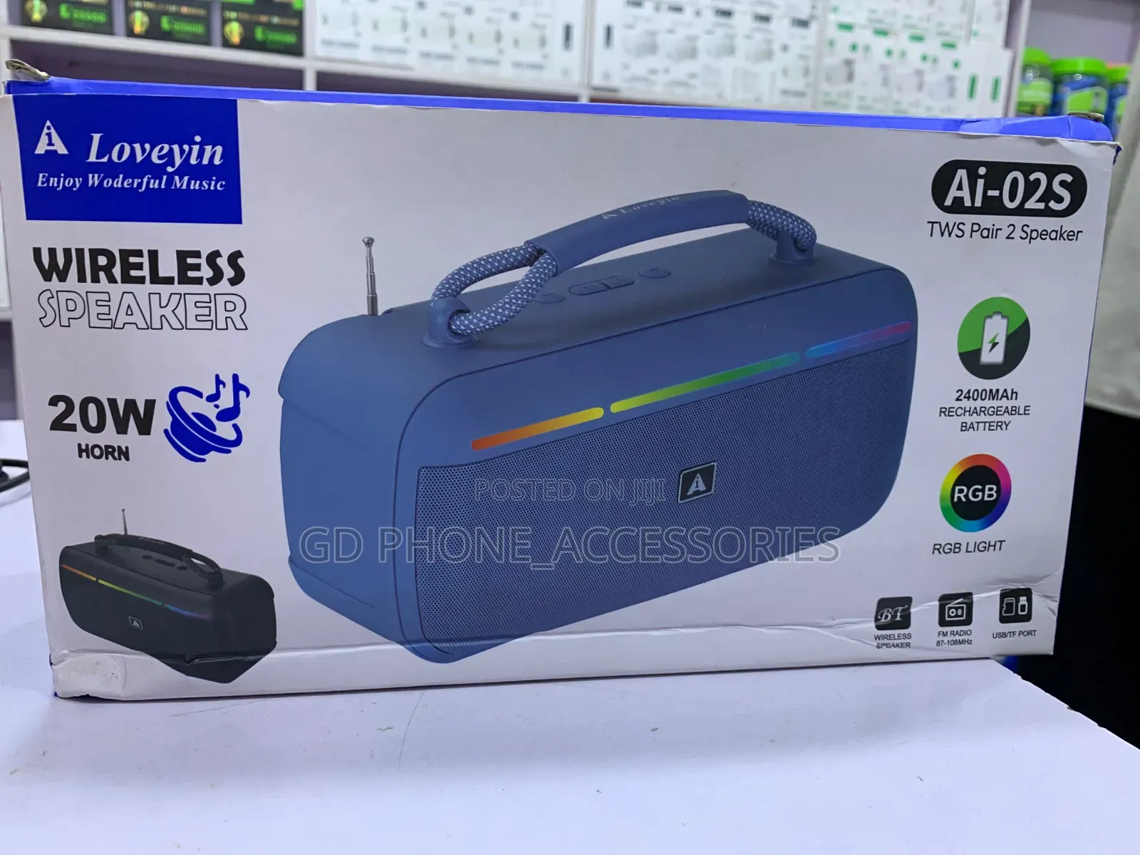 Loveyin Ai-02s 20W Portable Wireless Bluetooth Speaker With RGB Light