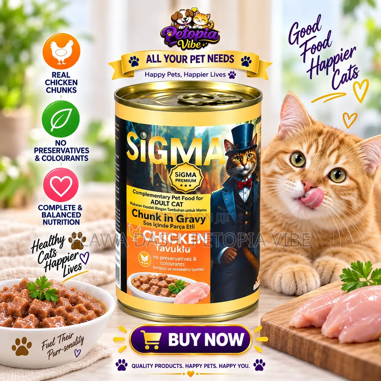 SIGMA Premium Chicken Chunks in Gravy – Adult Cat Food