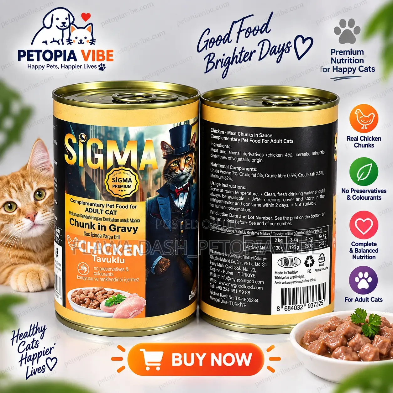 SIGMA Premium Chicken Chunks in Gravy – Adult Cat Food