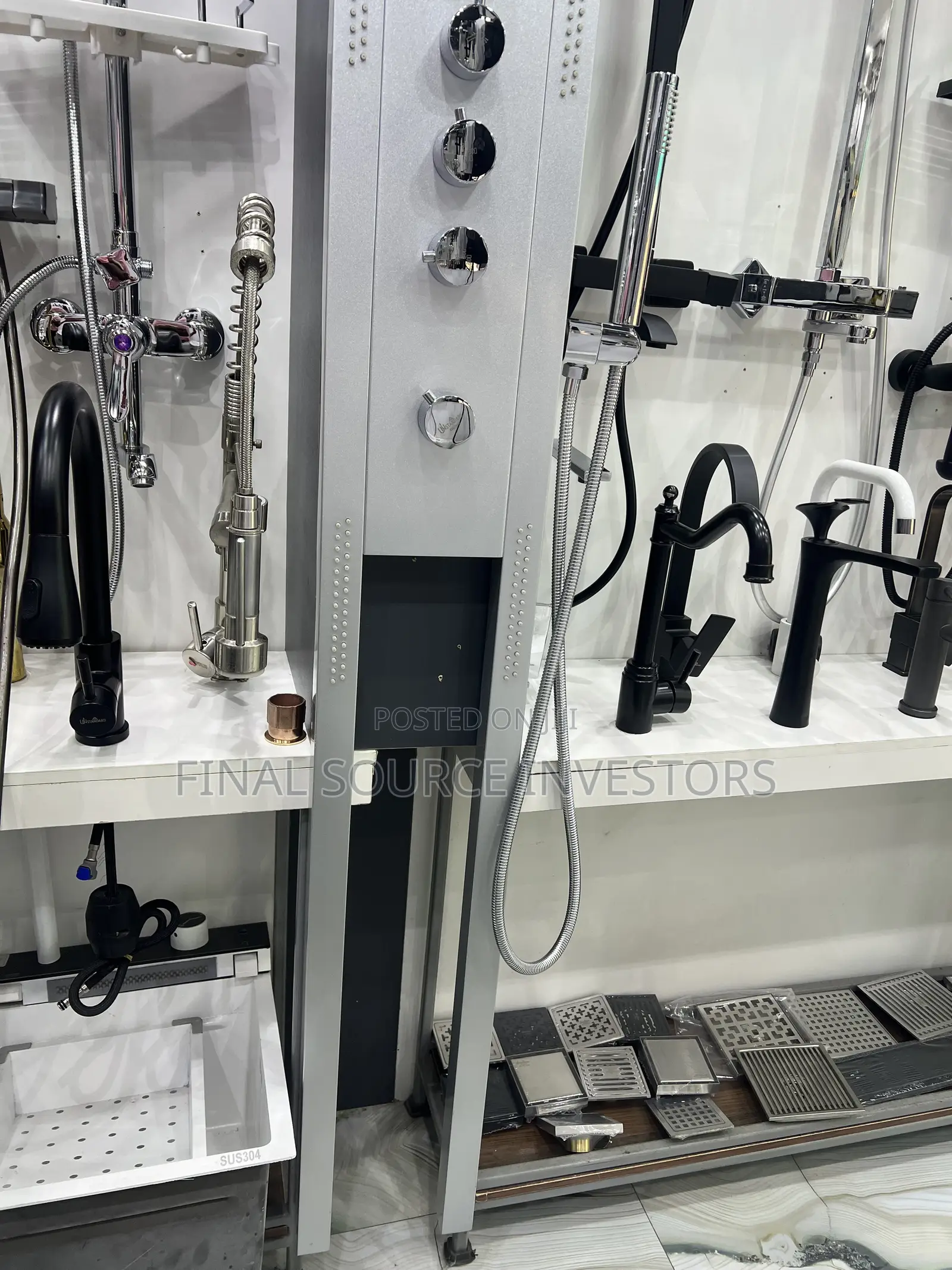 Silver LED Hydromassage Shower Panel