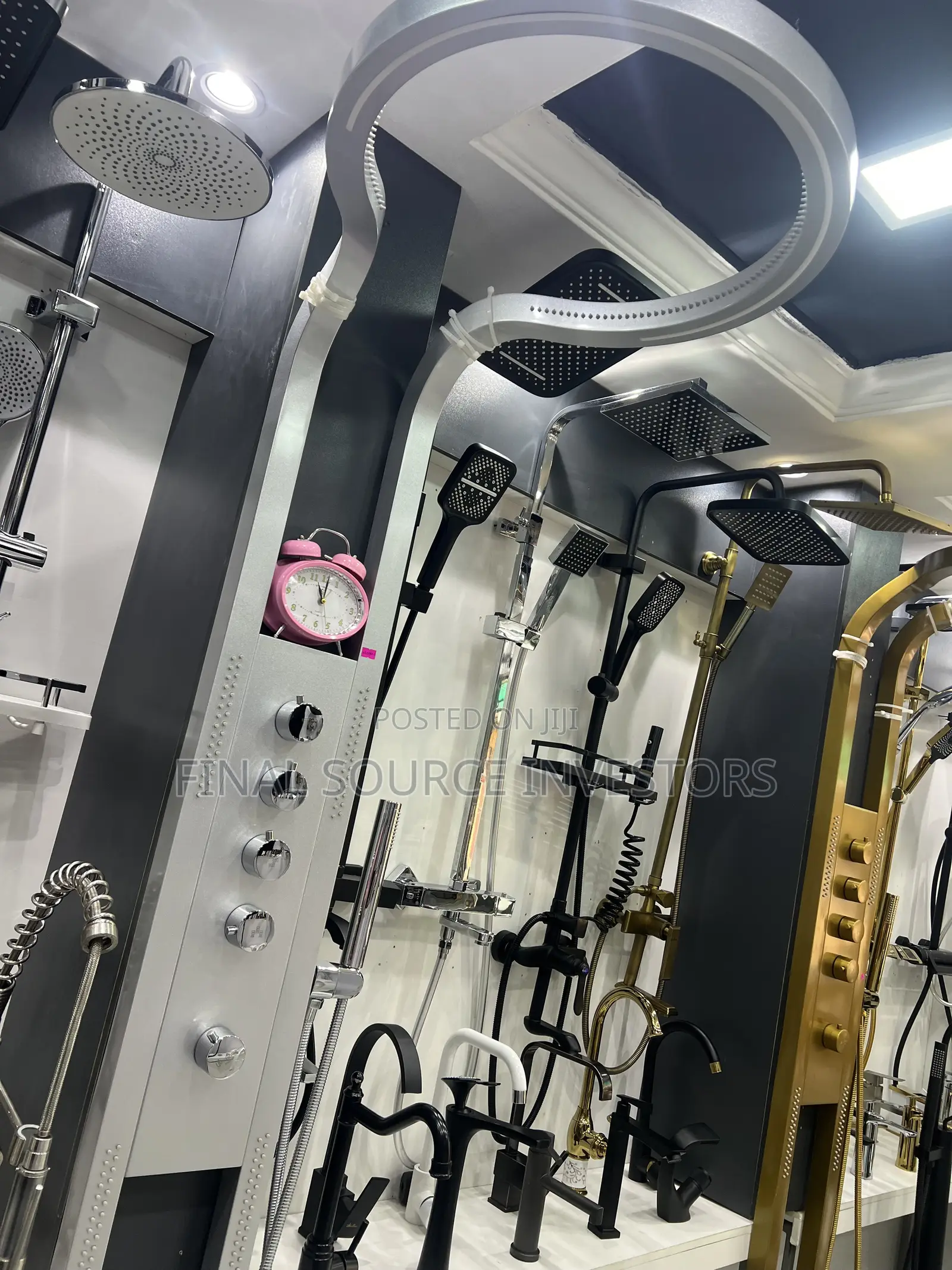 Silver LED Hydromassage Shower Panel